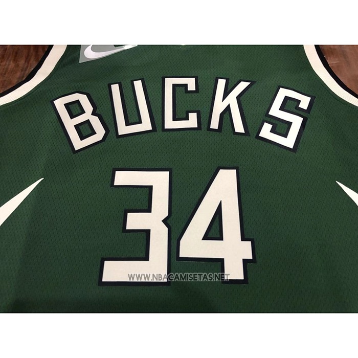 Camiseta Milwaukee Bucks Giannis Antetokounmpo NO 34 Earned 2020-21 Verde